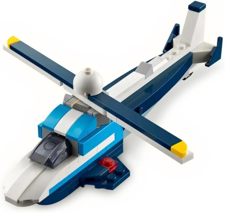 LEGO Aeronave Creator 3 em 1: Brinquedo de avião de corrida - Transforma-se em um modelo de jato ou helicóptero - Conjunto de construção de veículos para meninos e meninas de 7 anos ou mais - Presente de aniversário divertido
