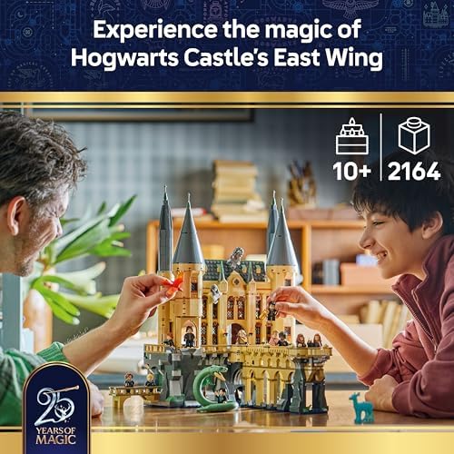 LEGO Harry Potter Castelo de Hogwarts: Ala Leste - Kit de Modelo em Miniatura com 13 Minifiguras e Patrono Colecionável - Decoração para Quarto Infantil - Ideia de Presente para Meninas, Meninos e Fãs a partir de 10 Anos - 76473