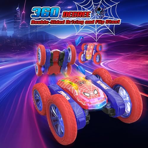Carrinho de controle remoto para crianças de 6 a 10 anos, Caminhão Monstro Aranha RC, Brinquedo de acrobacias para meninos e meninas, Presente de Natal/Aniversário, Lembrancinha Legal para Crianças