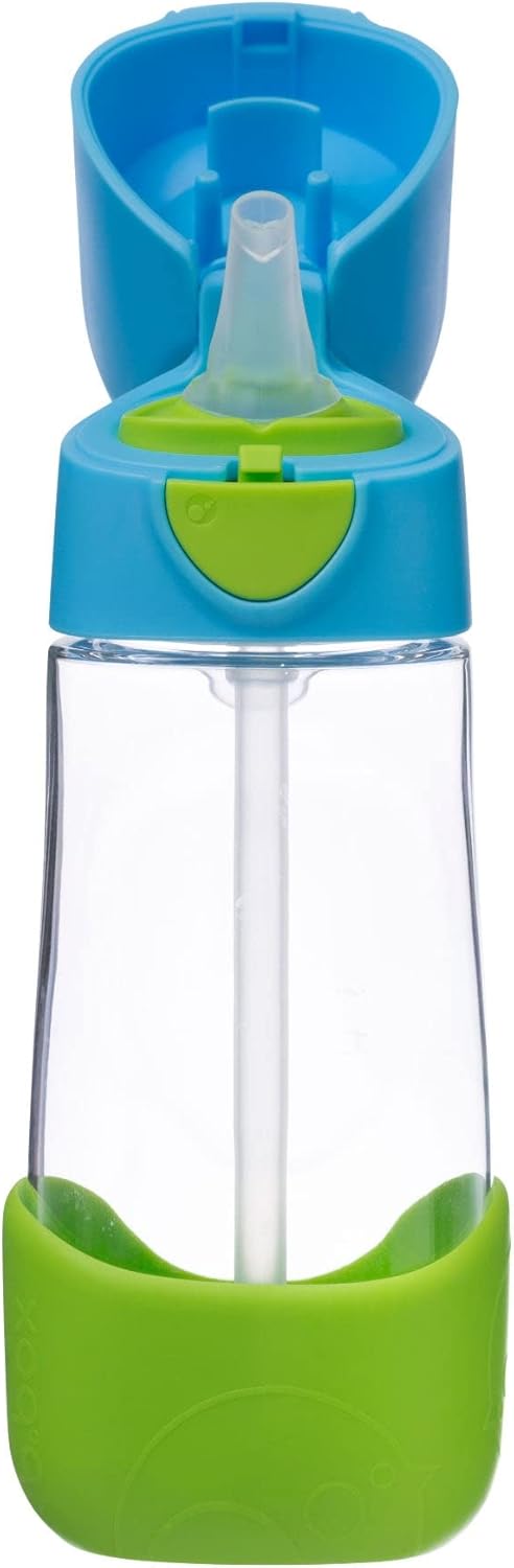 b.box Garrafa para água e bebidas Tritan™ | Garrafa com fácil aderência e tampa à prova de vazamentos | Design moderno e divertido para crianças, ideal para depois do copo de transição | 450ml/15oz (Brisa do Oceano)