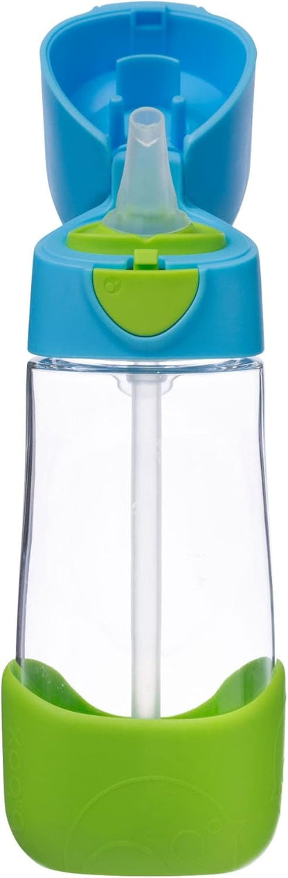 b.box Garrafa para água e bebidas Tritan™ | Garrafa com fácil aderência e tampa à prova de vazamentos | Design moderno e divertido para crianças, ideal para depois do copo de transição | 450ml/15oz (Brisa do Oceano)