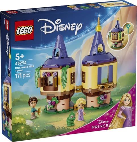 LEGO | Mini Torre da Rapunzel da Disney - Conjunto Enrolados com 2 Mini Bonecas, Figura do Pascal, Acessórios e Cadeado - Presente para Meninas a partir de 5 Anos e Fãs do Filme - 43294