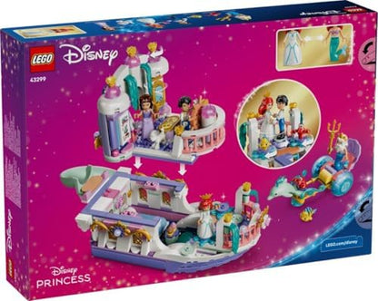 LEGO | Barco de Casamento Real da Princesa Ariel da Disney - Conjunto da Pequena Sereia com 7 figuras, incluindo Ariel e Vanessa - Decoração para quarto infantil - Presente para meninas e fãs a partir de 6 anos - 43299