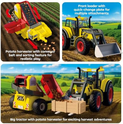 Playmobil | Country | Trator Grande com Colheitadeira de Batatas | Conjunto de Maquinário Agrícola com Carregadora Frontal, Função de Classificação e Muitos Acessórios | Para Crianças a partir de 4 Anos | 72161