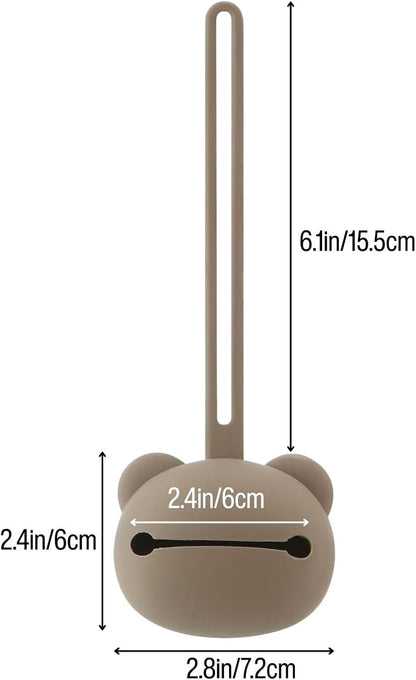 PandaEar Conjunto de 2 Estojos Porta-Chupetas de Silicone em Formato de Urso com Alça para Viagem e Uso Portátil, Recipiente Macio e Portátil para Chupetas de Bebês Recém-Nascidos e Crianças Pequenas