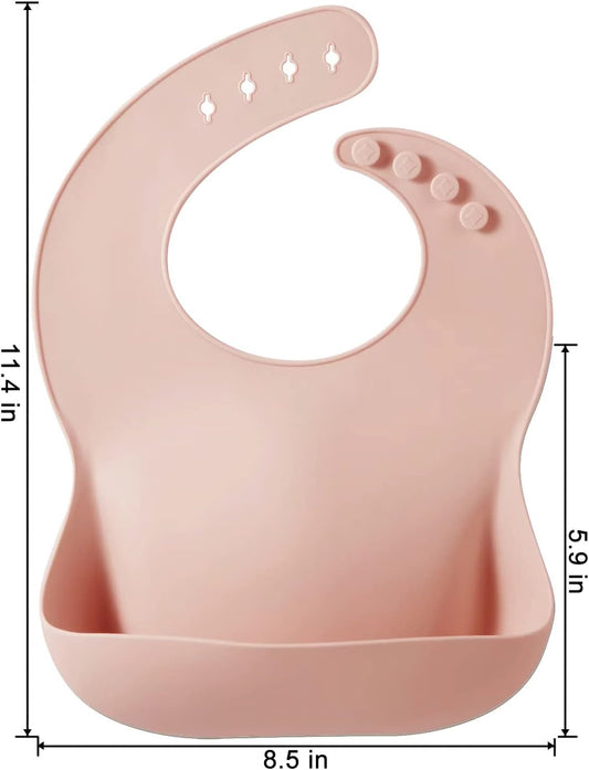 PandaEar Conjunto de 3 Babadores de Silicone para Bebês e Crianças Pequenas, Babadores Impermeáveis para Bebês de 6 a 18 Meses, Ideais para a Introdução Alimentar, Livres de BPA,