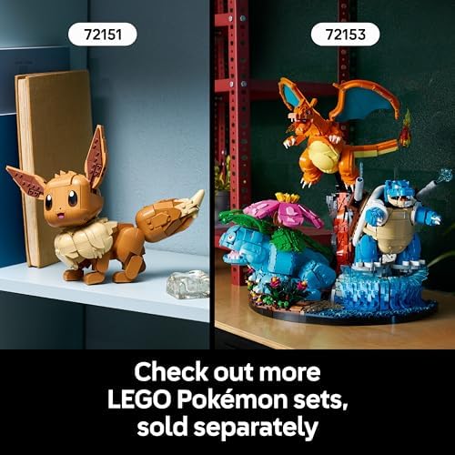 LEGO Pokémon Pikachu e Poké Bola - Conjunto de Construção para Adultos - Kit de Modelo com Figura Articulada de Anime e Suporte de Exibição Dinâmico - Decoração DIY para Quarto ou Mesa - Ideia de Presente Colecionável para Fãs de Jogos - 72152