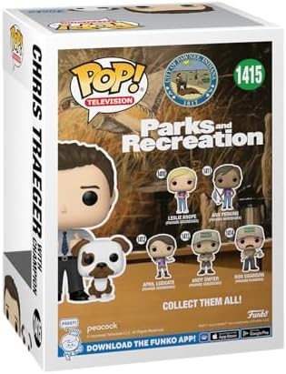 Funko POP! & Buddy: Parks & Recreation - Chris & Champion - Parks and Recreation - Figura de Vinil Colecionável - Ideia de Presente - Produto Oficial - Brinquedos para Crianças e Adultos - Fãs da Série