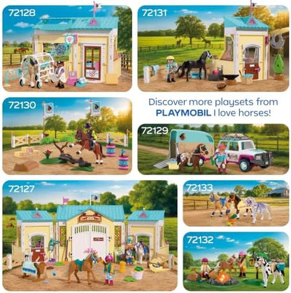 Playmobil | I Love Horses | Veículo Off-Road com Reboque para Cavalos | Conjunto de transporte com amazona, cavalo, acessórios e rampa móvel | Para crianças a partir de 4 anos | 72129