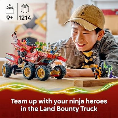 LEGO NINJAGO Land Bounty - Brinquedo Ninja 3 em 1 que se transforma em barco voador, carro e moto - Inclui 6 minifiguras - Presente de aniversário para meninos a partir de 9 anos e fãs de Dragon Ball Rising - 71869