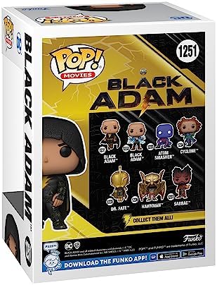 Funko POP! Filmes: DC - Adão Negro com Capa - Exclusivo da Amazon - Figura Colecionável de Vinil - Ideia de Presente - Produto Oficial - Brinquedos para Crianças e Adultos - Fãs de Filmes - Figura para Colecionadores