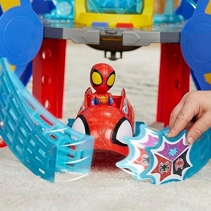 Conjunto de Brinquedo Marvel Spidey e Sua Turma: Web-Quarters (QG da Teia) com Boneco do Spidey, Veículo e Acessórios