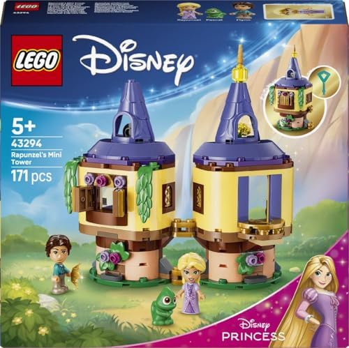LEGO | Mini Torre da Rapunzel da Disney - Conjunto Enrolados com 2 Mini Bonecas, Figura do Pascal, Acessórios e Cadeado - Presente para Meninas a partir de 5 Anos e Fãs do Filme - 43294