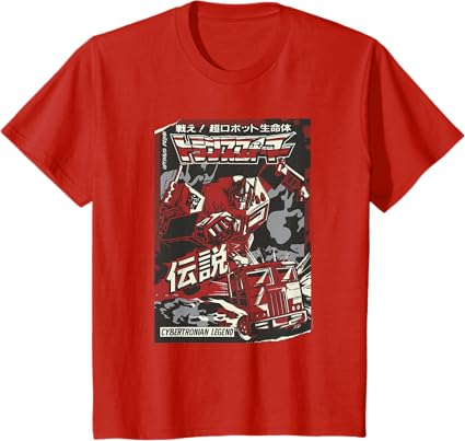 T-shirt Transformers Optimus Prime Capa de Banda Desenhada Japonesa Cybertroniana