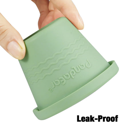 PandaEar Conjunto de 12 Potes de Silicone para Alimentos de Bebê, Potes Reutilizáveis de 120ml com Tampas, Potes Pequenos para Alimentos, Antivazamento, Ideais para a Introdução Alimentar do Bebê e para Congelar