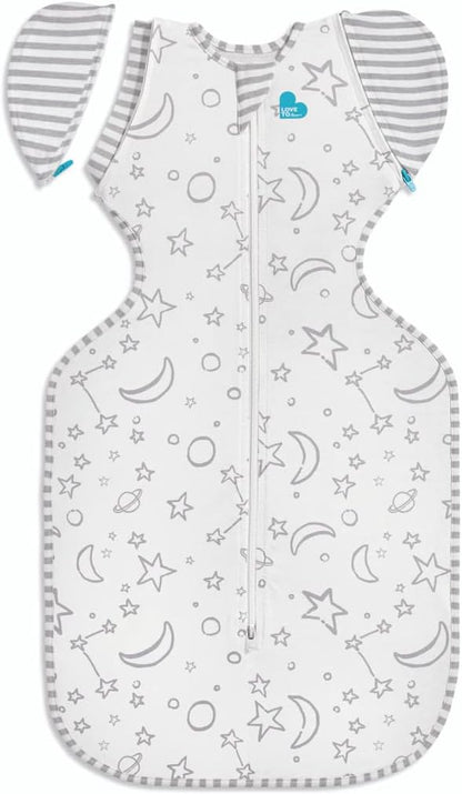 Love To Dream Saco de Transição Swaddle Up em Bambu, Tamanho Grande (8,5-11 kg), Cor Creme, Ajuste Perfeito, Abas Removíveis com Zíper, 1.0 Tog, Adequado para Temperatura Moderada (20-24°C), Lavável à Máquina e com Zíper Duplo