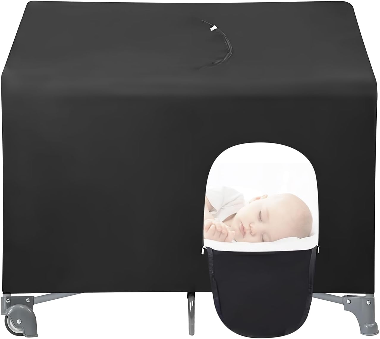 PandaEar Capa de proteção contra opacidade para berço portátil, capa protetora contra opacidade para berço portátil, tenda de proteção contra opacidade respirável e elástica para berço, para uso interno e externo.