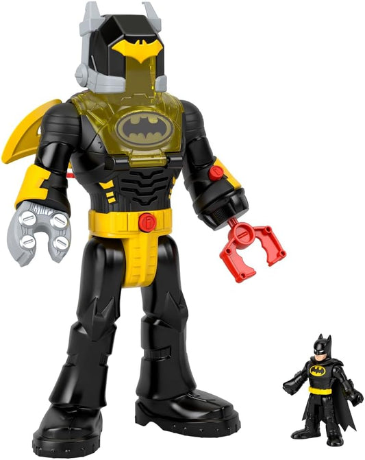 Imaginext DC Super Friends Batman Brinquedos Insider & Exo Suit Robô de 30 cm com Luzes e Sons para Crianças a partir de 3 Anos, Preto, HYG31