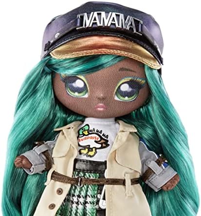 Na! Na! Na! Surprise Glam Series 2 - Boneca de Pelúcia Inspirada na Pata Mallory com Cabelo Verde e Bolsa Metálica com Clipe de Animal - Colecionável - Presente para Crianças a partir de 5 Anos