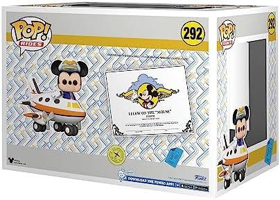 Funko Pop! Rides: Disney - Mickey Mouse com Avião - Exclusivo da Amazon - Figura de Vinil Colecionável - Ideia de Presente - Produto Oficial - Brinquedos para Crianças e Adultos - Fãs de Filmes