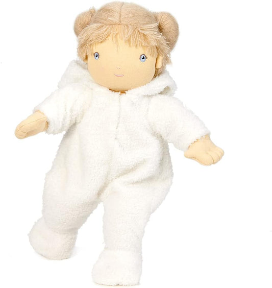 ThreadBear Design Boneca Baby Lilli em macacão de coelhinho branco - boneca macia para crianças