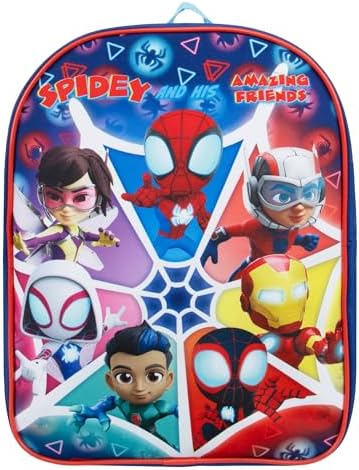 Mochila Marvel Homem-Aranha e Seus Incríveis Amigos | Mochila do Homem-Aranha | Mochilas Escolares Infantis | Mochilas para Crianças | Tamanho Único Azul