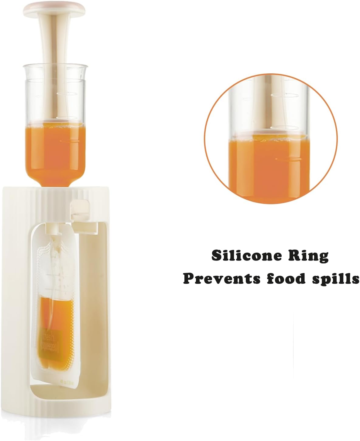 PandaEar Estação de aperto para armazenamento de papinhas em sachê, máquina de encher sachês com 10 unidades, estação de enchimento para bebês e crianças pequenas.