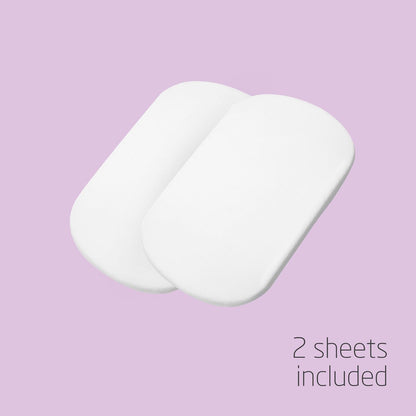 Maxi-Cosi Lençóis de cama para bebê Iora, roupa de cama para berço, lençóis ajustados para berço de cabeceira para Maxi-Cosi Iora, Iora Air e Tori, conjunto de 2 lençóis de berço de cabeceira, branco