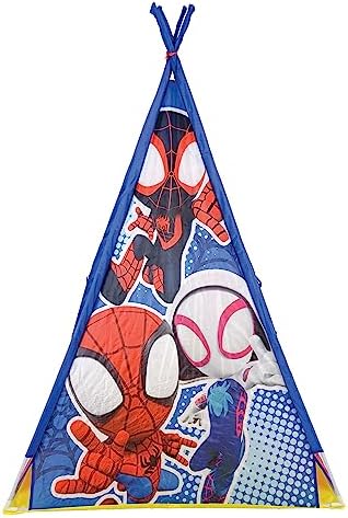 Tenda de Brincar Infantil do Homem-Aranha e Seus Incríveis Amigos - Design Oficialmente Licenciado para Brincadeiras e Aventuras Imaginativas Dentro e Fora de Casa - Para Crianças a partir de 2 Anos