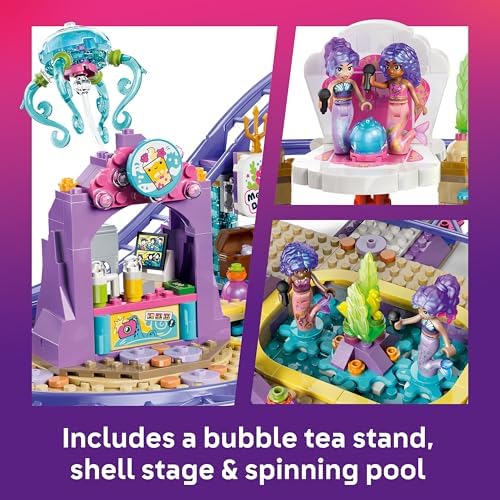 LEGO Friends Montanha-Russa da Sereia - Brinquedo Interativo com 3 Carrinhos, Loja, 5 Mini Bonecas e Acessórios - Ideia de Presente de Aniversário para Meninas a partir de 8 Anos - 42703