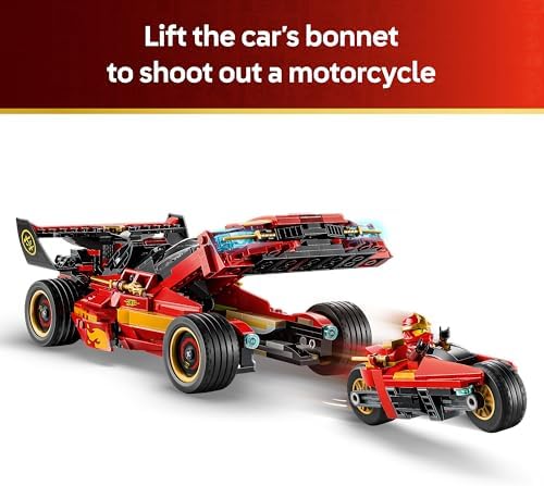 LEGO NINJAGO X-1 Ninja Charger 15º Aniversário - Kit de Modelo de Carro de Corrida com Moto de Brinquedo e 3 Minifiguras, incluindo Kai - Presente Nostálgico para Meninos a partir de 14 Anos e Fãs Adultos - 71867