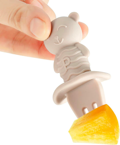 PandaEar Conjunto de 6 Colheres de Desmame para Bebês, para Alimentação Autodirigida a partir de 4 a 6 Meses | Conjunto de Colheres e Garfos de Silicone para Bebês e Crianças Pequenas, com Design Antiengasgo |