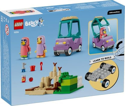 LEGO Bluey Vovós com Bingo e Bluey - Brinquedo Educativo com Carro, 2 Minifiguras e Jardim - Conjunto Montessori - Presente de Aniversário para Meninas e Meninos a partir de 4 Anos - 11216