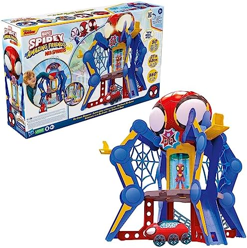 Conjunto de Brinquedo Marvel Spidey e Sua Turma: Web-Quarters (QG da Teia) com Boneco do Spidey, Veículo e Acessórios
