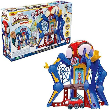 Conjunto de Brinquedo Marvel Spidey e Sua Turma: Web-Quarters (QG da Teia) com Boneco do Spidey, Veículo e Acessórios