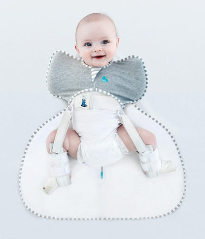 Love To Dream™ Swaddle UP™ Cinta de Quadril, Tamanho Grande (8,5–11 kg) – Branca | Mantém a perna no lugar | Ajuste mais largo na parte inferior | 1.0 Tog | Ideal para primavera e verão (20–24 °C) | Algodão lavável à máquina com zíper duplo