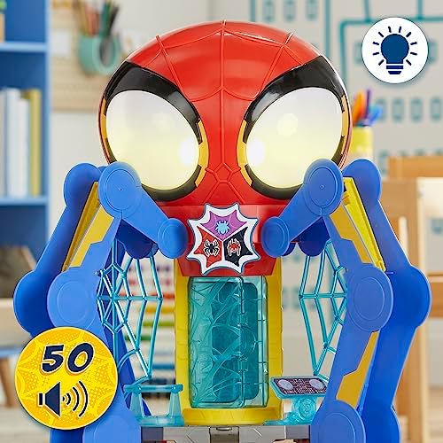Conjunto de Brinquedo Marvel Spidey e Sua Turma: Web-Quarters (QG da Teia) com Boneco do Spidey, Veículo e Acessórios