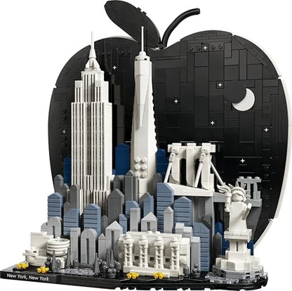 LEGO Architecture Nova Iorque – A Grande Maçã - Kit de Modelo em Miniatura para Adultos - Decoração de Prateleira 3D com Pontos Turísticos, incluindo Empire State Building e Ponte do Brooklyn - Ideia de Presente DIY - 21066