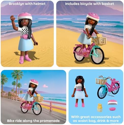 Playmobil | Barbie x Barbie Brooklyn | Conjunto de Bicicleta com Boneca Barbie Estilosa, Acessórios e Estilo de Vida Praiano | Para Crianças a partir de 4 Anos | 72125
