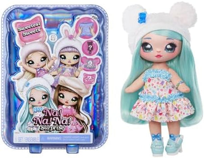 Brianna Ursinha - Doces Mais Doces - Boneca Fashion de Pelúcia de 19 cm - Ursinha Articulada com Sapatos e Escova - Embalagem Surpresa Misteriosa - Para Crianças a partir de 5 Anos