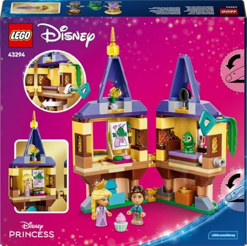LEGO | Mini Torre da Rapunzel da Disney - Conjunto Enrolados com 2 Mini Bonecas, Figura do Pascal, Acessórios e Cadeado - Presente para Meninas a partir de 5 Anos e Fãs do Filme - 43294