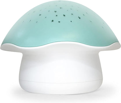 Pabobo by Angelcare - Projetor Noturno - Estrela Musical - Cogumelo - Sono Nômade - Luz Noturna - Bebê e Crianças - Canção de Ninar ou Ruído Branco - Sensor de Choro Opcional - Temporizador - Azul