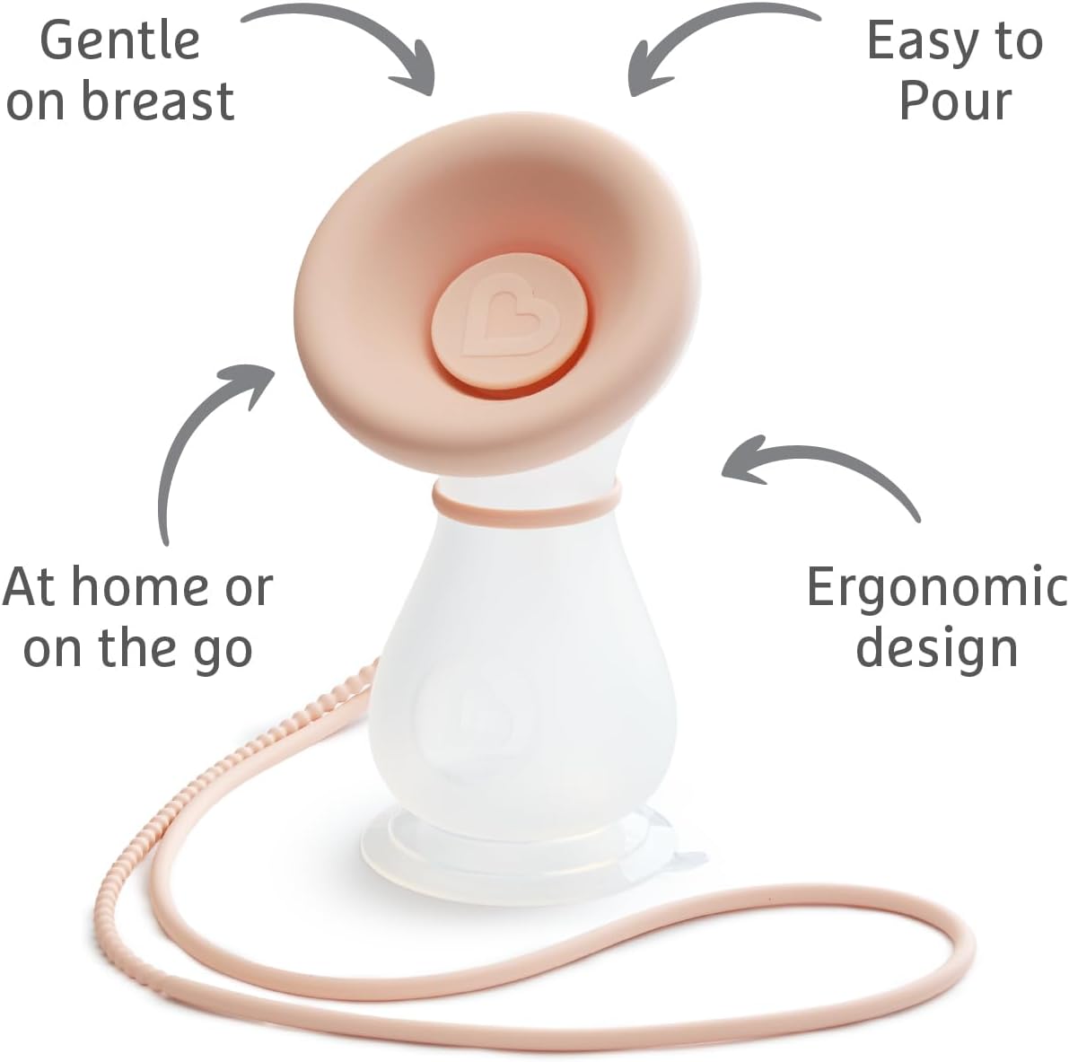 Munchkin Bomba tira-leite de silicone | Bomba manual para amamentação com capacidade para até 120 ml de leite | Design ergonômico e fácil de usar | Artigos essenciais para amamentação e bebê