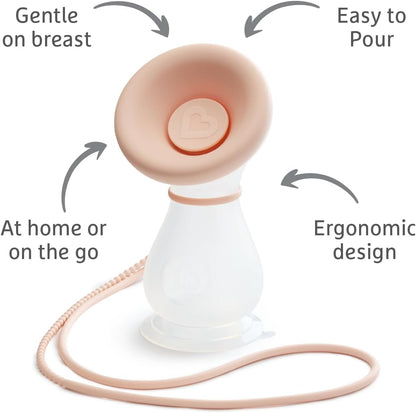 Munchkin Bomba tira-leite de silicone | Bomba manual para amamentação com capacidade para até 120 ml de leite | Design ergonômico e fácil de usar | Artigos essenciais para amamentação e bebê