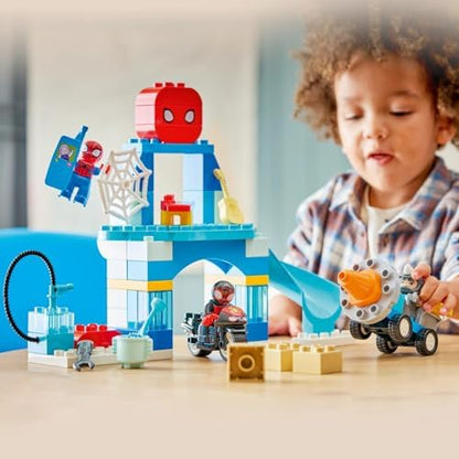 LEGO DUPLO Marvel Team Spidey Webquarters - Brinquedo Educativo para Desenvolvimento da Coordenação Motora em Crianças - Conjunto Montessori - Presente para Meninos a partir de 2 Anos e Fãs do Homem-Aranha e seus Incríveis Amigos - 10464