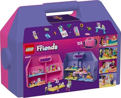LEGO Mala de Bonecas Criativa Friends - Brinquedo de Viagem com Casa de 8 Cômodos, 2 Mini Bonecas e Acessórios - Ideia de Presente de Aniversário para Meninas a partir de 6 Anos - 42697