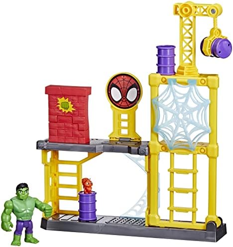 Homem-Aranha e seus amigos incríveis - Marvel Hulk's Smash Yard | Conjunto de brinquedo com figura do Hulk, torre que tomba e parede que quebra | Brinquedos de super-heróis para crianças a partir de 3 anos, meninos e meninas | Ideia de presente