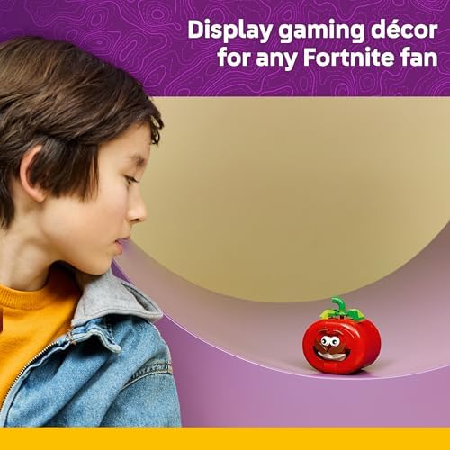 LEGO Fortnite Tomatohead - Figura Interativa com Restaurante Interno - Decoração para Quarto ou Mesa Infantil - Presente Gamer para Meninos, Meninas e Fãs a partir de 10 Anos - 77079