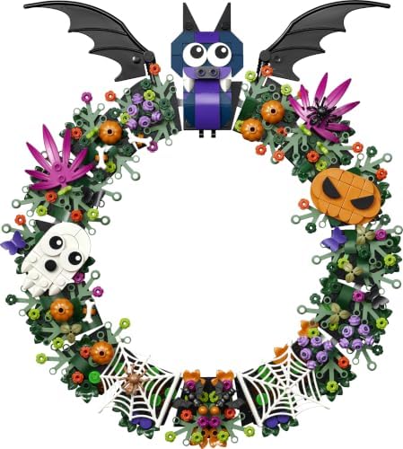 LEGO Kit de Montagem de Guirlanda de Halloween – inclui morcegos, abóboras, fantasmas e teia de aranha – Decoração de parede – Ideia de presente de artes e artesanato para meninas, meninos e adolescentes a partir de 12 anos – 40825