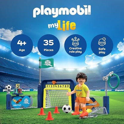 Playmobil | My Life | Estação de Treino de Futebol | Campo de Treino com Parede de Alvo e Mecanismo de Chute | Brinquedo de Futebol para Crianças a partir de 4 Anos | 72057